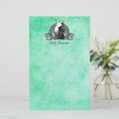 Personalisierte Vintage Meerjungfrau mit Seashells Briefpapier (Stehend Vorderseite)