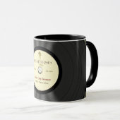 Personalisierte Vintage Mikrofon-Vinylaufzeichnung Tasse (VorderseiteRechts)