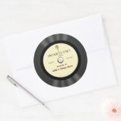 Personalisierte Vintage MikrofonVinyl-Aufzeichnung Runder Aufkleber (Umschlag)