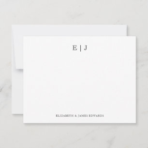 Personalisierte Vintage-Monogramm-Anfangbuchstaben Mitteilungskarte