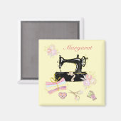 Personalisierte Vintage Nähmaschine und Gewebe Magnet (Vorderseite/Rückseite)