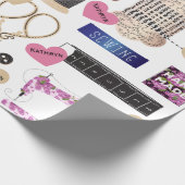 Personalisierte Vintage Nähvielschichtigkeit Geschenkpapier (Ecke)
