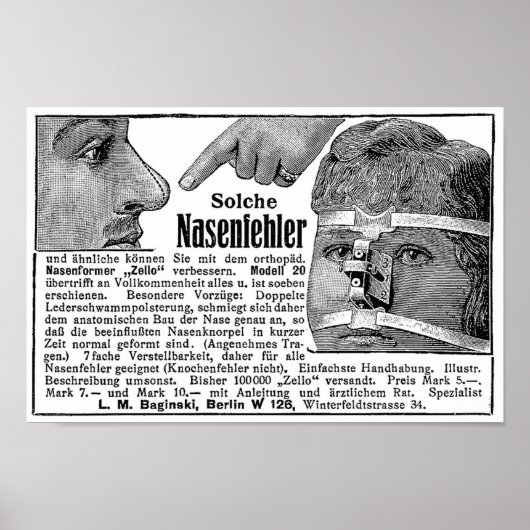 Personalisierte Vintage Nasenanpassung Poster (Vorne)
