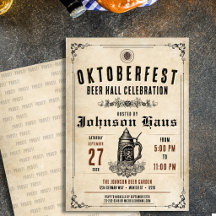 Personalisierte Vintage-Oktoberfest-Einladung