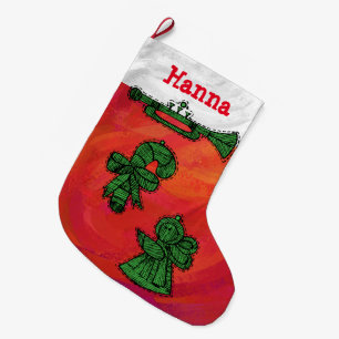 Personalisierte Vintage Ornamente Weihnachten Großer Weihnachtsstrumpf