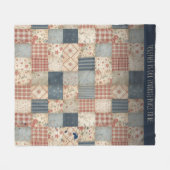 Personalisierte Vintage-Patchwork-Zusammengehörigk Fleecedecke (Vorderseite (Horizontal))