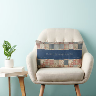 Personalisierte Vintage-Patchwork-Zusammengehörigk Lendenkissen