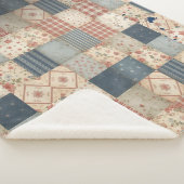Personalisierte Vintage-Patchwork-Zusammengehörigk Sherpadecke (3/4)