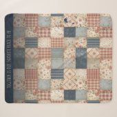 Personalisierte Vintage-Patchwork-Zusammengehörigk Sherpadecke (Vorderseite (Horizontal))