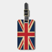 Personalisierte Vintage Patriotische Flagge Verein Gepäckanhänger (Vorderseite vertikal)