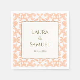 Personalisierte Vintage Peach Wedkins Napkins Serviette