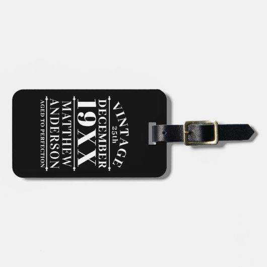 Personalisierte Vintage Perfektion Gepäckanhänger (Vorderseite horizontal)