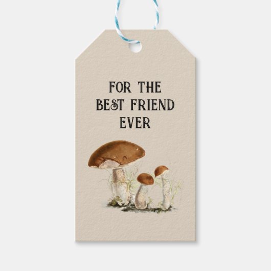 Personalisierte Vintage Pilze Geschenkanhänger (Vorderseite)