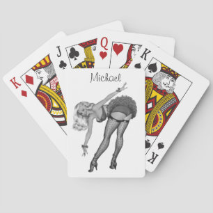 Personalisierte Vintage Pin-Up-Schönheit Spielkart Spielkarten