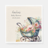 Personalisierte Vintage Pram Babydusche Serviette (Vorderseite)