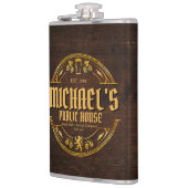 Personalisierte Vintage-Pub-Einrichtung im rustika Flachmann (Links)
