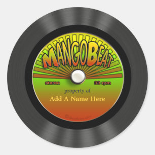 Personalisierte Vintage Reggae Vinyl Record Runder Aufkleber