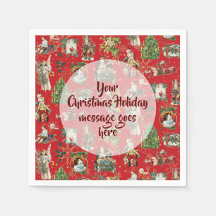 Personalisierte Vintage Retro Weihnachten Festlich Serviette