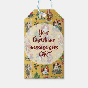 Personalisierte Vintage Retro Weihnachten Gold Geschenkanhänger