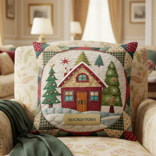 Personalisierte Vintage Retro Weihnachten Kissen
