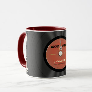 Personalisierte Vintage-Rock-Schallplatte Tasse