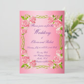 Personalisierte Vintage romantische Rose Einladung (Stehend Vorderseite)