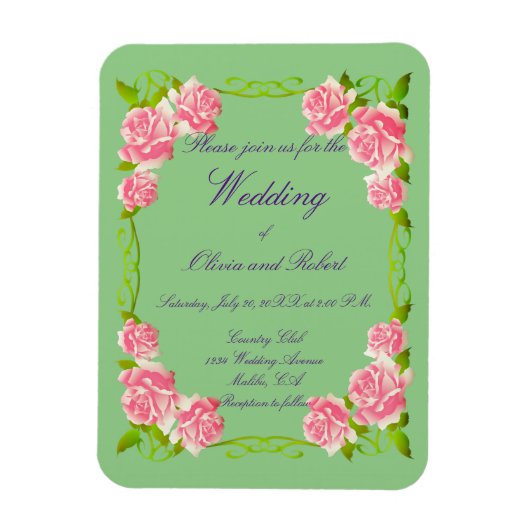 Personalisierte Vintage romantische Rose Magnet (Vertikal)