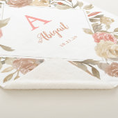 Personalisierte Vintage Rose Wreath Sherpa Blanket Sherpadecke (3/4)