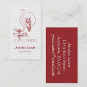 Personalisierte Vintage rote Eulen-Collage Visitenkarte (Vorne/Hinten)