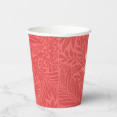 Personalisierte Vintage Rote Floral Monogramm Pappbecher (Rechts)