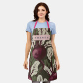 Personalisierte Vintage-Rote-Rüben-Garten-Kunst-De Schürze (Getragen)