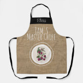 Personalisierte Vintage-Rustic-Himbeer-Marmeladen- Schürze (Vorderseite)