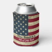 Personalisierte Vintage rustikale amerikanische Fl Dosenkühler (Kanne Rückseite)