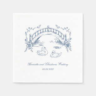 personalisierte vintage rustikale Schwan Romantisc Serviette