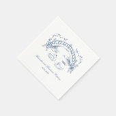 personalisierte vintage rustikale Schwan Romantisc Serviette (Ecke)