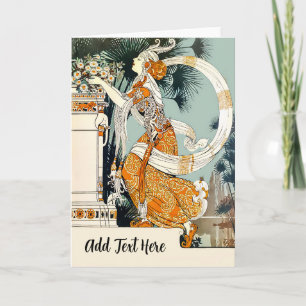 Personalisierte Vintage Scena Illustrata Faltkarte Dankeskarte