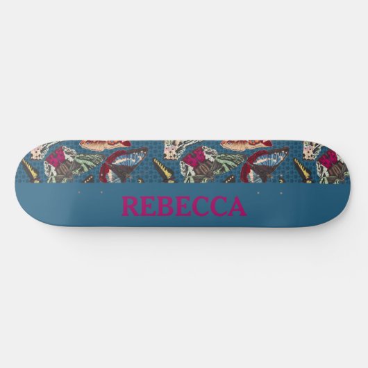 Personalisierte Vintage Schmetterlingsdarstellung Skateboard (Horizontal)