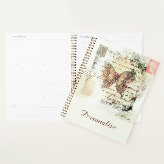 Personalisierte Vintage Schmetterlingspost Planer (Anzeige)