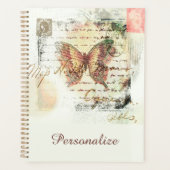 Personalisierte Vintage Schmetterlingspost Planer (Vorderseite)