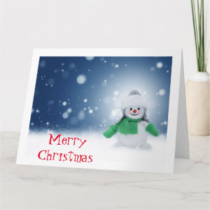 Personalisierte Vintage-Schneemann-Weihnachtskarte Karte