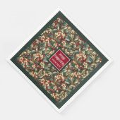 Personalisierte Vintage Servietten in trendigen Ro (Ecke)