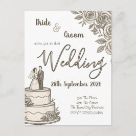 Personalisierte Vintage Sketch Elegante Kalligraph Postkarte