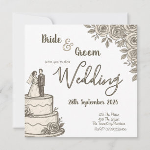 Personalisierte Vintage Sketch Elegante Kalligraph Save The Date