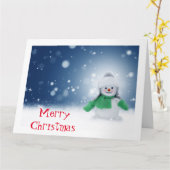 Personalisierte Vintage Snowman Weihnachtskarte Karte (Gelbe Blume)