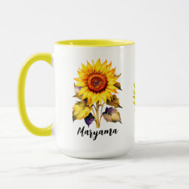 Personalisierte Vintage Sonnenblume Tasse mit Nied