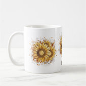 Personalisierte Vintage Sonnenblumen Kaffeetasse (Links)