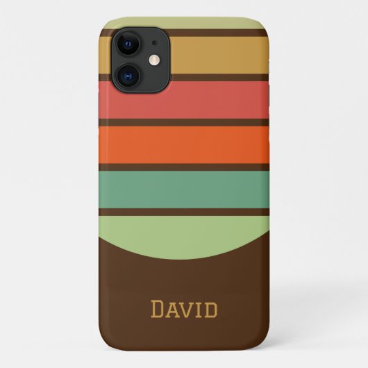 Personalisierte Vintage Streifen Case-Mate iPhone Hülle (Rückseite)