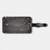 Personalisierte Vintage Tafel-Goldsterne Gepäckanhänger (Rückseite horizontal)