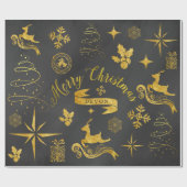 Personalisierte Vintage Tafel-Weihnachtsverpackung Geschenkpapier (Flach)