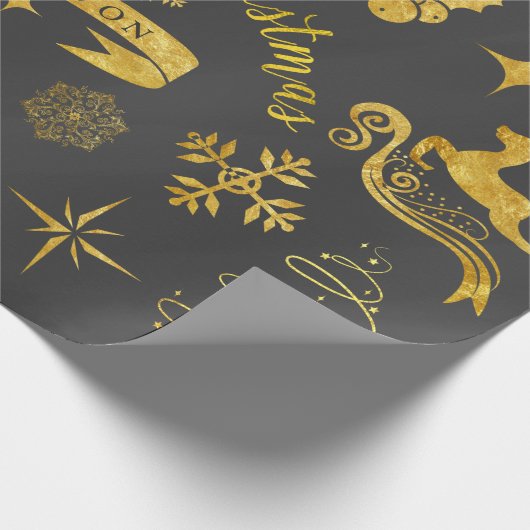 Personalisierte Vintage Tafel-Weihnachtsverpackung Geschenkpapier (Ecke)